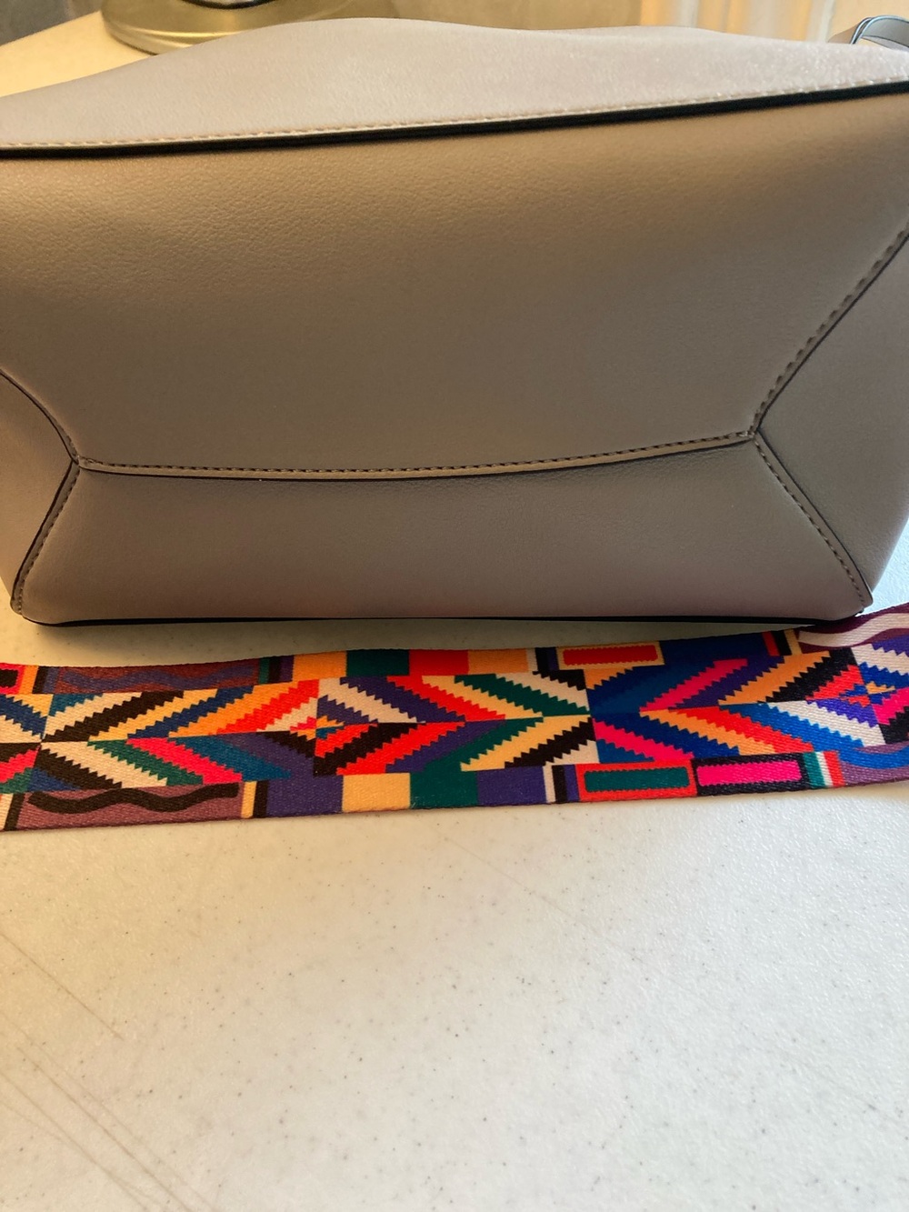 NWOT Mersi Vegan Leather Shoulder Bag with Colorful Strap - Picture 10 of 14